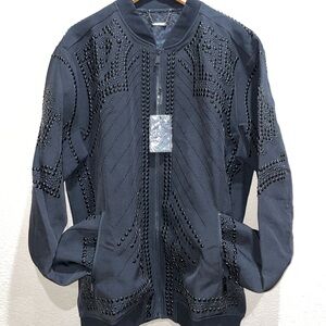 Barabas Men’s Black Studded Bomber‎ Jacket 3XL NWT Designer